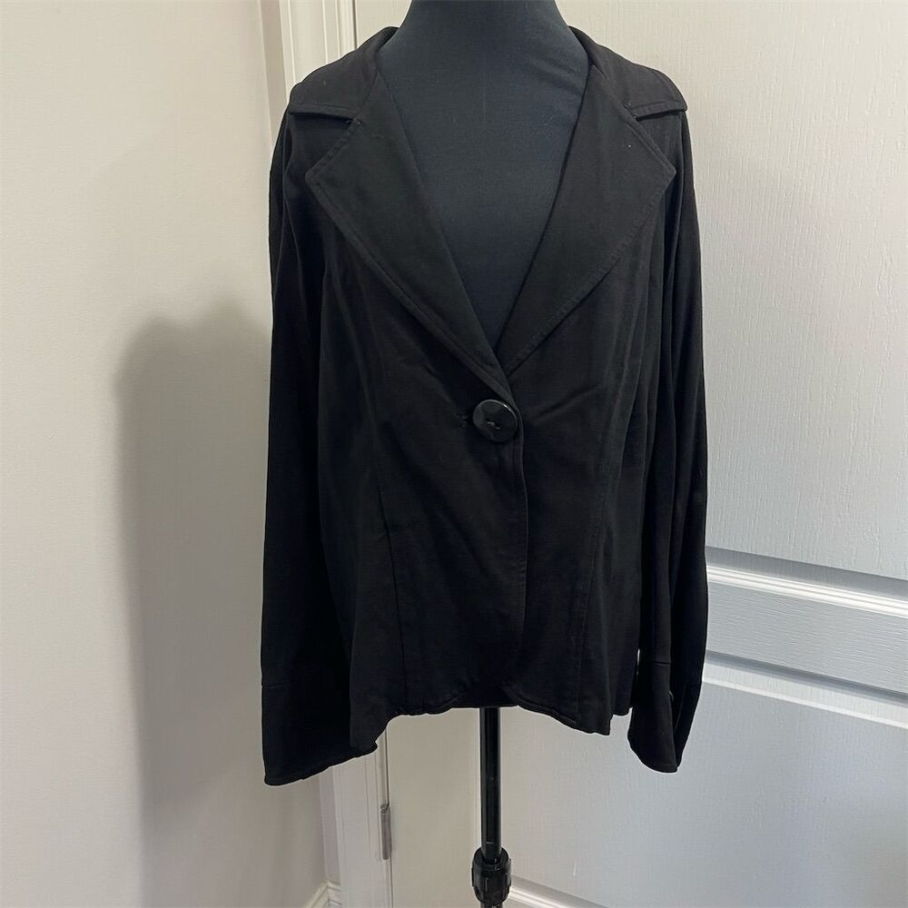 Cabi Women's Black Blazer Jacket XL Business Mid-Length Notch Lapel (sku435)